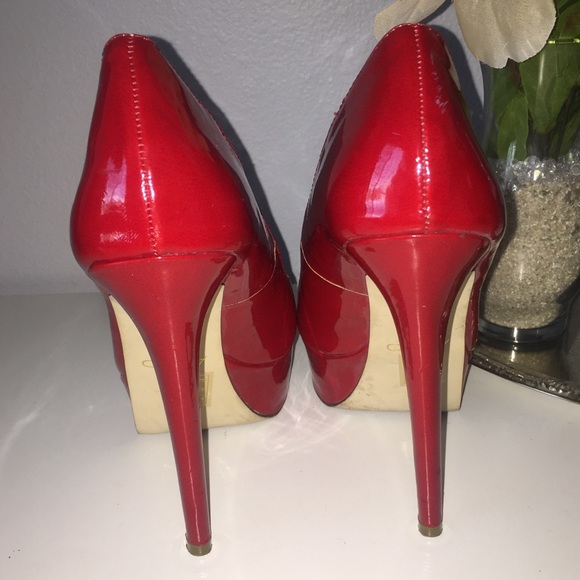 Red Aldo Peep toe heels 👠 - Picture 5 of 6